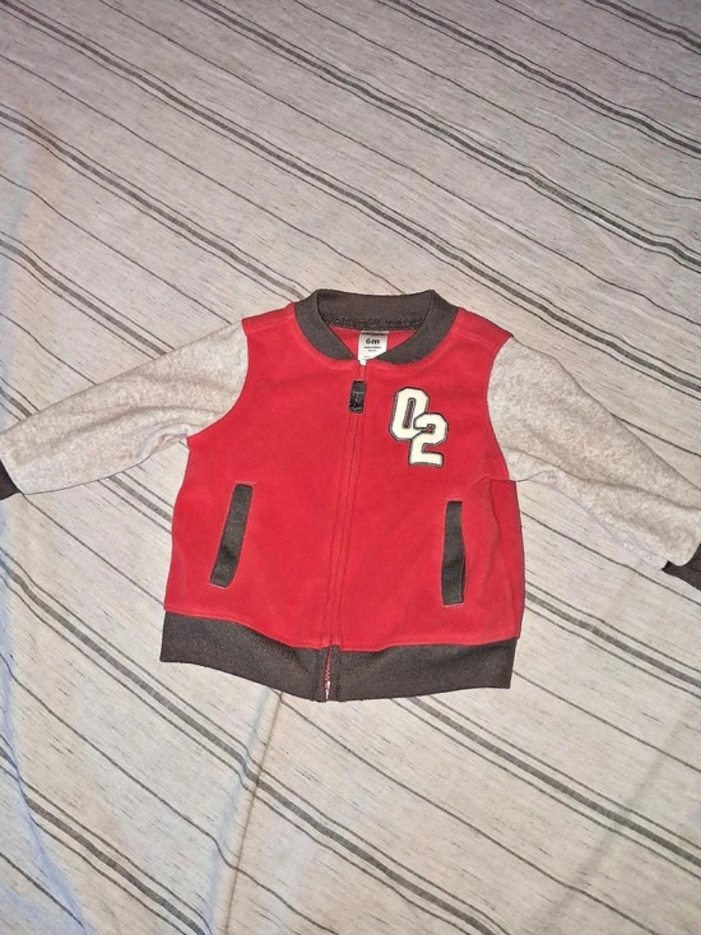 Carter's Baby Varsity Vest Jacket Red Gray Baby 6M